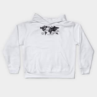 World Continents Map Kids Hoodie